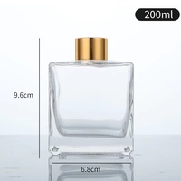 50ml 150ml 200ml Personnaliser Vide Ambre Carré Bleu En Verre Coloré Arôme Reed Diffuseur Bouteille Aromathérapie Diffuseur D'huile Bouteille