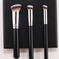 Ensemble de 3 pinceaux de maquillage de haute qualité, pinceaux professionnels pour fond de teint, anticernes et contour