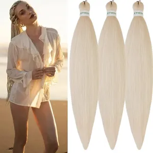 26" Easy Pre Stretched Braiding Hair Extensions 613 Blonde Jumbo <b>Braids</b> Synthetic Hair Bundles Yaki Straight Hair Crochet <b>Braid</b> - Product Image 1