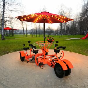 Bicicleta de Cerveza de 7 Plazas con Carrito Expendedor de Cerveza, 4 Ruedas, Pedal Pub para Fiestas de Cumpleaños - Product Image 4