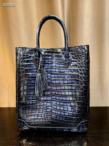 Borsa a Mano Multifunzionale da <span class=keywords><strong>Uomo</strong></span> Artigianale alla Moda, Borsa Tote di Alta Qualità in <span class=keywords><strong>Pelle</strong></span> di Coccodrillo a Grande Capacità - Product Image 3