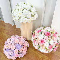 Boule de fleurs artificielles pour mariage, décoration de centre de table, boule de fleurs en soie faite à la main pour la décoration d'événements de mariage