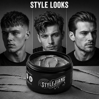 Cire coiffante mate 85g pour hommes, marque privée, tenue maximale 24h, faible brillance, contrôle de la texture, définition, non grasse, vente en gros