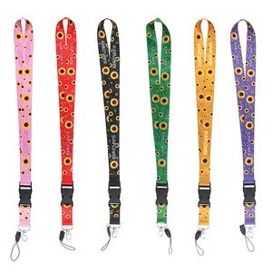 Neck Lanyards For ID Badge Holder Durable Flat Nylon Lanyard Strap With Stainless Metal Swivel J-Hook Name Tags Badge For Name