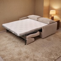Canapé-lit convertible 2 en 1 personnalisé, canapé-lit pliable en tissu chenille à double usage avec matelas cachés