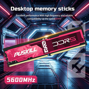 PUSKILL DDR5 16GB 4800MHz Desktop Memory <b>RAM</b> Module Red Black Design Assembled In China - Product Image 5
