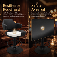 Chaise de casino moderne en cuir avec accoudoirs robustes, pivotante à 360°, garantie 5 ans, pour bar à domicile et hôtel
