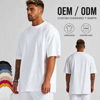 T-shirt en coton blanc de haute qualité, coupe oversize à épaules tombantes, personnalisable avec logo imprimé, tissu épais, pour homme