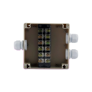 160x160x90mm <b>Waterproof</b> Junction <b>Box</b> One-in-two-out 100A Terminal Block PG21 Cable Gland Enclosure Terminal <b>box</b> - Product Image 1