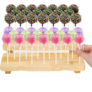 Soporte de madera para cake pops de 2 niveles, expositor para 40-60 piezas, para decoración de mesa de postres en fiestas de cumpleaños - Product Image 5