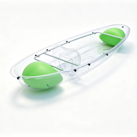 Kayak transparent en polycarbonate pour une personne, canoë transparent, bateau en plastique transparent pour les sports nautiques et les excursions