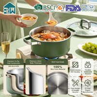 Casserole en acier inoxydable triple couche, revêtement céramique, compatible induction, qualité alimentaire, directement de l'usine