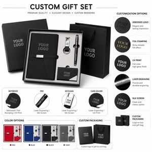 Coffret Cadeau d'Entreprise Personnalisé : Carnet, Stylo, Porte-clés, Porte-cartes de Visite, Boîte Cadeau, Sac – Cadeaux Promotionnels Exécutifs en Gros pour Fournisseurs - Product Image 4