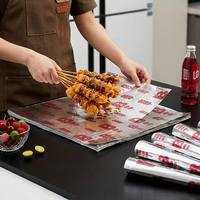 Emballage alimentaire jetable biodégradable résistant à la graisse avec logo personnalisé, papier kraft pour emporter, papier d'aluminium pour emballer