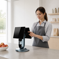 Terminal POS Android 15,6 Inci Layar Sentuh Kapasitif Ganda Mesin Kasir Sistem POS All-in-One Printer Prosesor Intel