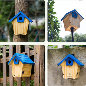 Bird House Wooden Bird Feeder Outdoor Bird <strong>Cage</strong> House <strong>Pet</strong> House Woodpecker Windproof - Product Image 5