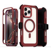 Coque de téléphone magnétique antichoc en TPU+PC de haute qualité, vente en gros d'usine, pour iPhone 16 Pro Max, 18 Pro, 17, 16 Plus, 15, 14, 13, 12 Mini