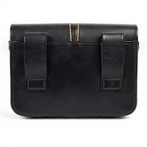 Handcrafted <b>Black</b> Leather Pouch Vintage Historical Style Storage Case for Reenactment Enthusiasts with Solid Brass Detail Hard - Product Image 4