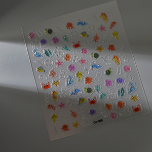 Chất lượng cao 3D động vật biển nail sticker nhà máy Bán buôn bao gồm Rùa cá ngựa cua rong biển nhắm mục tiêu cho móng tay nghệ thuật người hâm mộ - Product Image 4