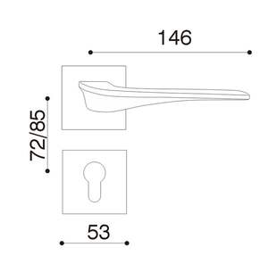 人気デザインソリッドブラスインテリアドアハンドルプライバシーパッセージキーレスロックドアハンドルレバーほぞ穴ロック - Product Image 3