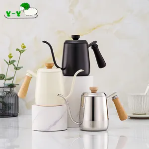 Hervidor de té de café con goteo a mano de acero inoxidable con cuello de cisne no eléctrico de fábrica de 350ml