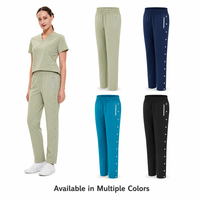 Pantalon d'allaitement à ouverture latérale complète avec boutons-pression pour personnes âgées, post-opératoires, patients en fauteuil roulant, uniforme de soins à domicile, facile à enfiler