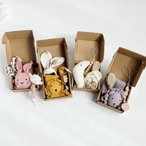 Coffret cadeau jouet confort nouveau-né, serviette confort bébé, couverture de sécurité bébé, porte-bébé, <span class=keywords><strong>attache</strong></span>-sucette coffret cadeau douche bébé - Product Image 6