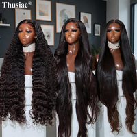 Wig Rambut Asli Vietnam Salon Grade, Kutikula Tertata Rapi, Wig Tanpa Lem SDD, Wig Rambut Asli HD Lace Front untuk Wanita Kulit Hitam