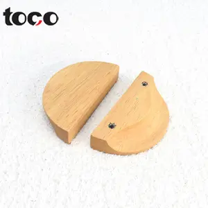 Poignées de tiroir et de porte en bois massif doré TOCO, design moderne, pour armoires de cuisine, chambre à coucher, salle de bain, meubles - Product Image 1