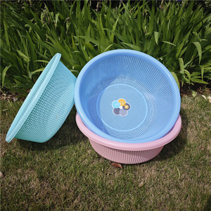 Round Vegetable Washing <b>Basket</b> 38x15cm PP Material <b>Stackable</b> Food Storage <b>Basket</b> Kitchen Use - Product Image 1