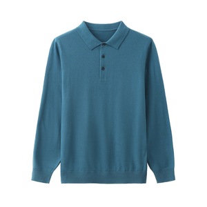 <span class=keywords><strong>Pull</strong></span> à col en tricot 6 laine pour hommes, couleur unie, polyvalent pour l'automne et l'hiver avec logo sur le devant - Product Image 6