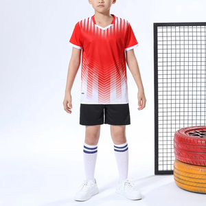 Ensemble de football original en gros, uniforme, maillot de football personnalisé, imprimé par transfert thermique, polyester/coton, séchage rapide, respirant, col rond - Product Image 1