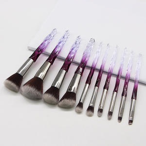 Juego de 10 <span class=keywords><strong>Brochas</strong></span> de Maquillaje con Mango de Cristal Transparente <span class=keywords><strong>para</strong></span> Maquillaje Facial, Venta al Por Mayor - Product Image 6