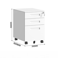 Armoire de classement blanche à 3 tiroirs, armoire de classement mobile, armoire de classement en métal pour le bureau d'étude