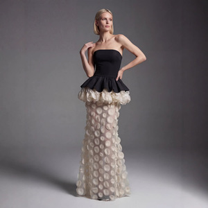 strapless open back dress V&M Women's Black V-Neck Bodycon Sleeveless Peplum Mermaid Evening Max   Glamfe