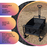 Chariot pliable à 4 roues en tissu Oxford 600D, robuste, pour le camping en famille, la plage, le jardin, les courses, OEM