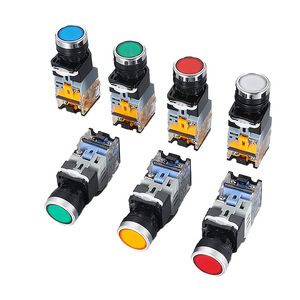 Ánh Sáng Nút Chuyển Đổi LA38-11D Tự Đặt 220V 380V Đầu Phẳng Tự Khóa Bắt Đầu Điều Khiển Dừng Chạy Bộ - Product Image 2