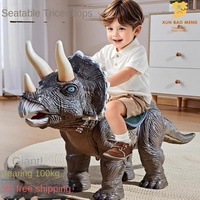 KIDSCOLOR Triceratops, Juguete de Dinosaurio con Sonido y Luz para Niños de 4 a 6 Años, Eléctrico, para Caminar, Sentarse y Deslizarse