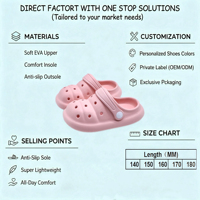 Zuecos EVA para Niñas, Personalizados OEM, Ligeros, Antideslizantes, de Secado Rápido, Ventilados, para Playa y Agua, con Correa de Talón Pivotante