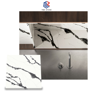 Tmz OEM/ODM quartzo 5002 Trắng thạch anh Countertop với màu xám tĩnh mạch cho khách sạn nhà bếp bàn và <span class=keywords><strong>vantity</strong></span> Tops - Product Image 1