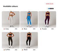G Top-TZ9000 Gym Scrunch Butt Double Strap High Waist Yoga Leggings Fitness Bra Two Piece Workout Sets for Women
