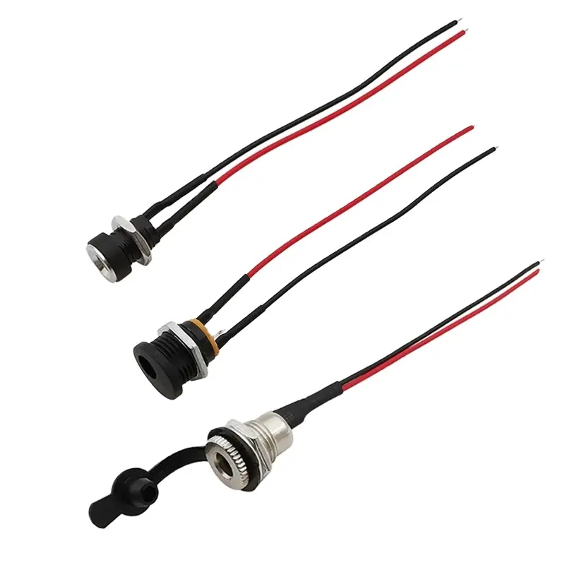 Anpassbare 20AWG 5,5x2,1mm DC-Strom-Pigtail-Kabel Kabel halterung DC099/DC022/DC022B Buchse 10/15/20CM