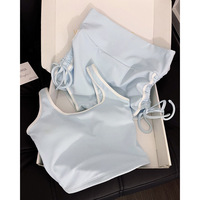 Sommer Pure Desire Style Gürtel-Top mit Brustpolster Yoga Zweiteiler Damen Neuer Stil Oberbekleidung Figurbetont Spandex/Polyester