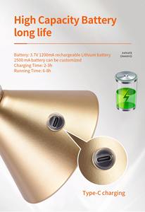 Lámpara de Mesa Retro LED de Vidrio, Lámpara de Noche Recargable, Lámpara de Escritorio para Dormitorio, Lámpara de Ambiente para Bar o Restaurante - Product Image 5