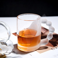 Chope à bière en verre transparent avec poignée, design moderne, réutilisable pour les fêtes, la maison, le bureau, l'hôtel