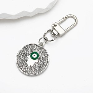 Portachiavi Vintage con Strass, Amuleto di Protezione Occhio di Allah e Mano di Hamsa in Cristallo per Chiavi, Borse e Zaini, Decorazione da Appendere - Product Image 5