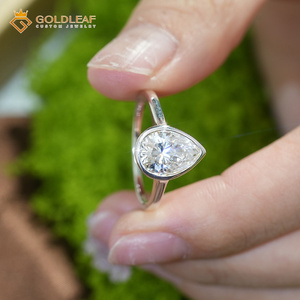 Goldleaf Custom Luxury Heart Cut Moissanite Engagement <b>Ring</b> <b>925</b> Sterling <b>Silver</b> Bezel Setting Wedding Diamond <b>Ring</b> - Product Image 3