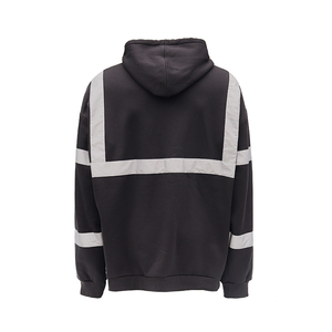 Veste de sécurité fluorescente haute visibilité imperméable avec logo personnalisé, capuche réfléchissante, pull en polyester - Product Image 5