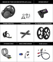 Kits de vélo électrique prêts à être expédiés, Bafang 48V 750W, version CAN, kit de conversion de moteur à entraînement central BBS02B avec écran couleur