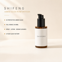 Flacon en verre ambré brun personnalisé avec logo, 30 ml, 50 ml, 100 ml, pour sérum de soin de la peau, avec bouchon pompe, pour désinfectant pour les mains et le visage